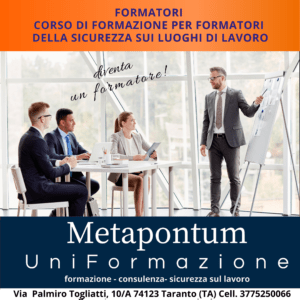 FORMATORI - CORSO DI FORMAZIONE PER FORMATORI DELLA SICUREZZA SUI LUOGHI DI LAVORO